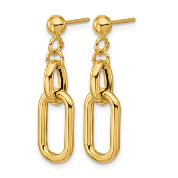 Leslie's 14K Polished Fancy Link Post Dangle Earrings — alternate view