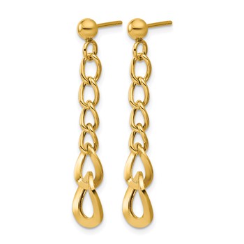 Leslie's 14K Polished Fancy Curb Link Post Dangle Earrings — alternate view