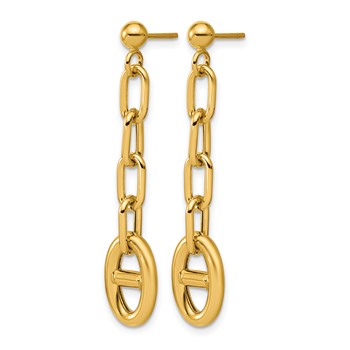 Leslie's 14K Polished Anchor Link Post Dangle Earrings — alternate view