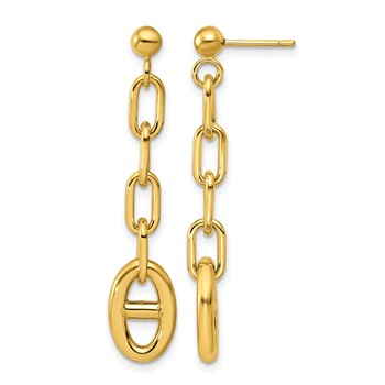 Leslie's 14K Polished Anchor Link Post Dangle Earrings