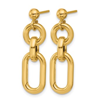 Leslie's 14K Polished Fancy Mixed Links Post Dangle Earrings — alternate view