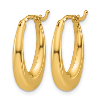 Leslie's 14K Polished Tapered Oval Hoop Earrings — alternate view