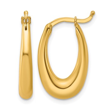 Leslie's 14K Polished Tapered Oval Hoop Earrings