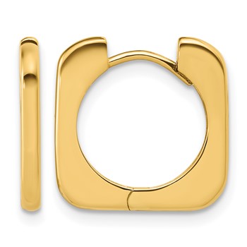 Leslie's 14K Polished Square Hinged Hoop Earrings