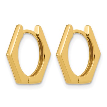 Leslie's 14K Polished Hexagon Hinged Hoop Earrings — alternate view
