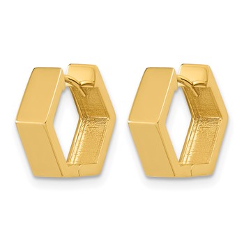 Leslie's 14K Polished Hexagon Hinged Hoop Earrings — alternate view