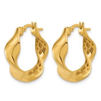 Leslie's 14K Polished Wavy Hoop Earrings — alternate view