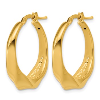 Leslie's 14K Polished Twisted Hollow Hoop Earrings — alternate view