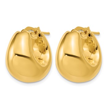 Leslie's 14K Polished Hollow Puff Hoop Earrings — alternate view