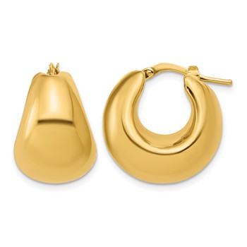 Leslie's 14K Polished Hollow Puff Hoop Earrings