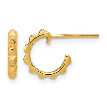 Leslie's 14K Polished Geometric C-Hoop Post Earrings