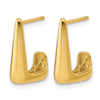 Leslie's 14K Polished J-Hoop Post Earrings — alternate view