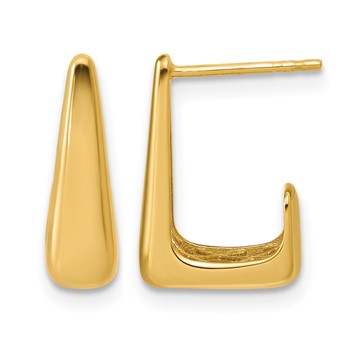 Leslie's 14K Polished J-Hoop Post Earrings