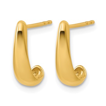 Leslie's 14K Polished J-Hoop Post Earrings — alternate view