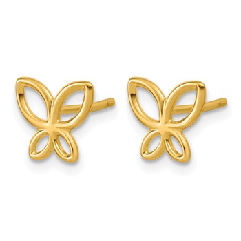 Leslie's 14K Polished Butterfly Post Earrings — alternate view