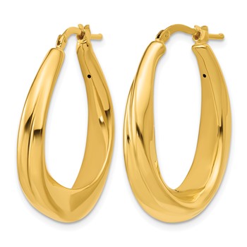 Leslie's 14K Polished Oval Hollow Hoop Earrings — alternate view