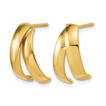 Leslie's 14K Polished J-Hoop Post Earrings — alternate view