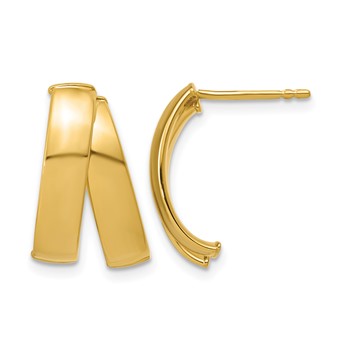 Leslie's 14K Polished J-Hoop Post Earrings