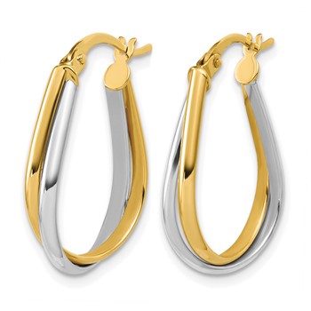 Leslie's 14K w/Rhodium Twisted Hoop Earrings — alternate view