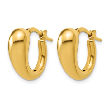 Leslie's 14K Polished Hollow Puffed Hoop Earrings — alternate view
