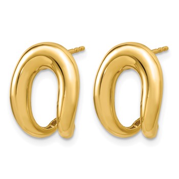 Leslie's 14K Polished Fancy J-Hoop Post Earrings — alternate view