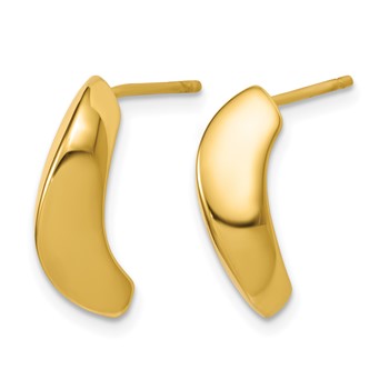 Leslie's 14K Polished J-Hoop Post Earrings — alternate view