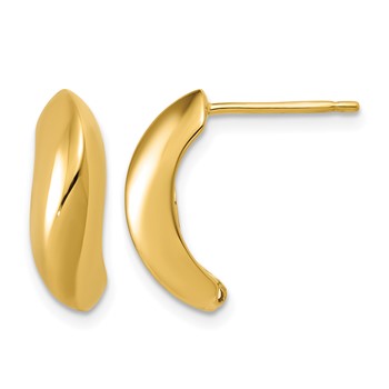 Leslie's 14K Polished J-Hoop Post Earrings