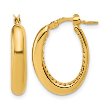 Leslie's 14K Polished Oval Hoop Earrings