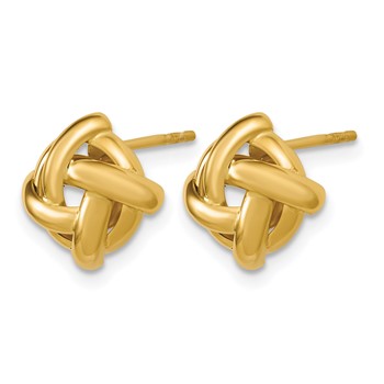 Leslie's 14K Polished Square Knot Post Earrings — alternate view