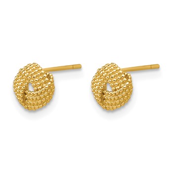 Leslie's 14K Polished Textured Love Knot Post Earrings — alternate view