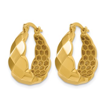 Leslie's 14K Polished Faceted Hoop Earrings — alternate view