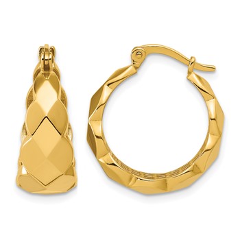 Leslie's 14K Polished Faceted Hoop Earrings