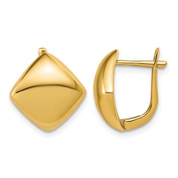 Leslie's 14K Polished Geometric Hinged Hoop Earrings