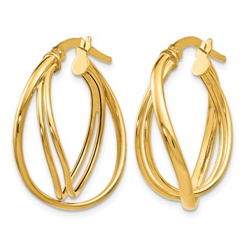 Leslie's 14K Polished Twist Hoop Earrings — alternate view