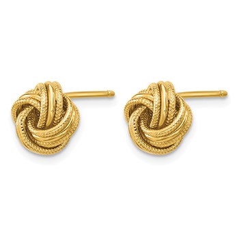 Leslie's 14K Love Knot Polished and Textured Post Earrings — alternate view
