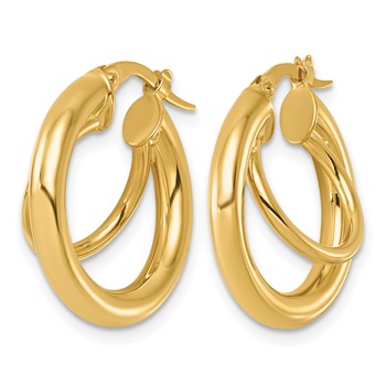 Leslie's 14K Polished Round Hoop Earrings — alternate view