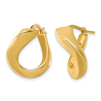 Leslie's 14K Polished Twist Hoop Earrings — alternate view