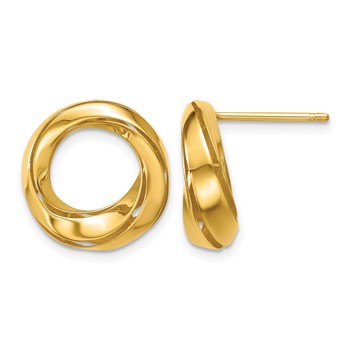 Leslie's 14K Polished Circle Twist Post Earrings