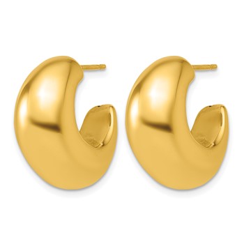 Leslie's 14K Polished Hollow Puffed J-Hoop Earrings — alternate view