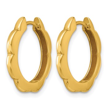 Leslie's 14K Polished Fancy Hinged Hoop Earrings — alternate view