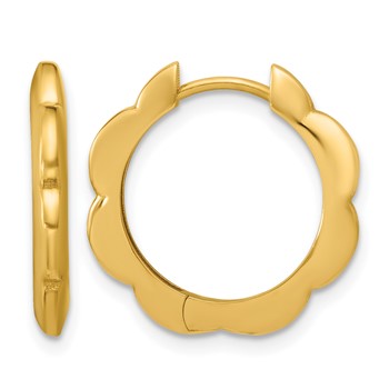 Leslie's 14K Polished Fancy Hinged Hoop Earrings