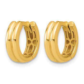 Leslie's 14K Polished Grooved Huggie Hoop Earrings — alternate view
