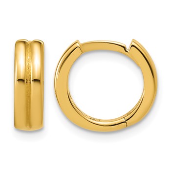 Leslie's 14K Polished Grooved Huggie Hoop Earrings