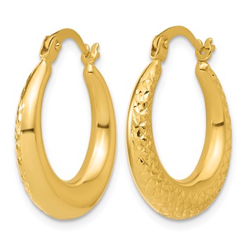 Leslie's 14K Diamond-cut Round Hoop Earrings — alternate view