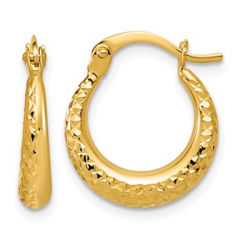 Leslie's 14K Diamond-cut Round Hoop Earrings