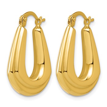 Leslie's 14K Polished Grooved Hoop Earrings — alternate view