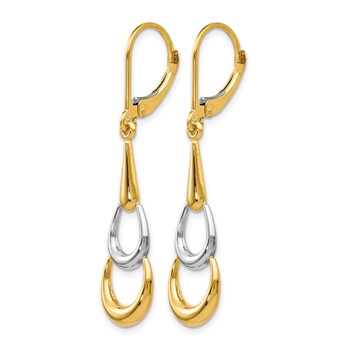 Leslie's 14K Two-tone Polished Leverback Earrings — alternate view