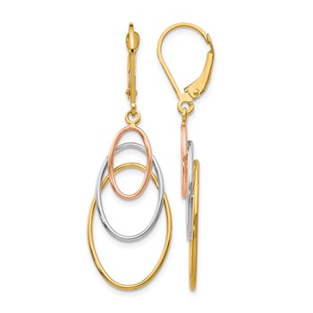 Leslie's 14K Tri-color Leverback Earrings