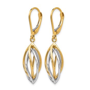Leslie's 14K Two-tone Polished Leverback Earrings — alternate view