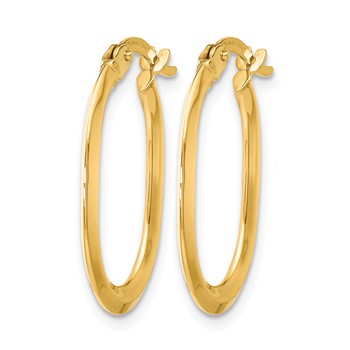 Leslie's 14K Polished Oval Hinged Hoop Earrings — alternate view